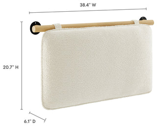 Anela Wall-Mounted Chenille Upholstered Twin Headboard, Cream Natural