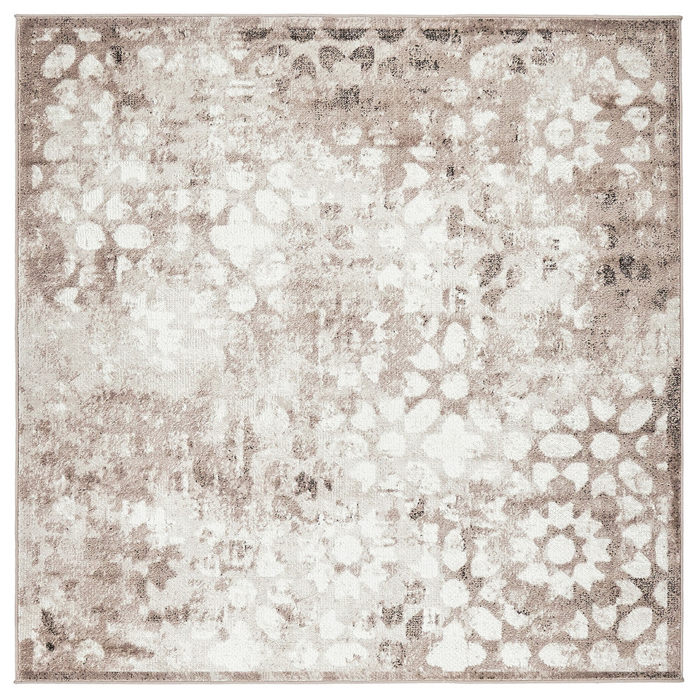 Unique Loom Brown Larvotto Sofia 6' 0 x 6' 0 Square Rug