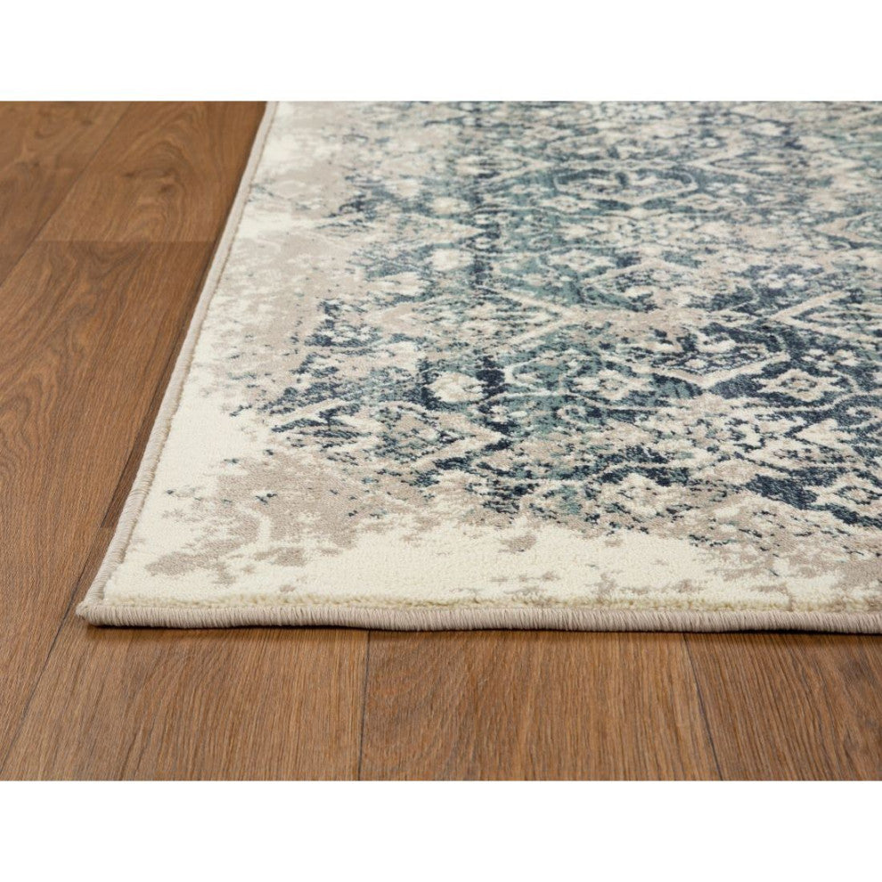 KAS Heritage 9372 Ivory/Blue Anna Area Rug, 2'2"x7'11" Runner