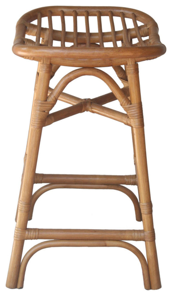 Damara Rattan Counter Stool, Canary Brown