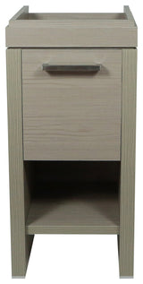 16" Single Sink Vanity With White Ceramic Top, Light Gray