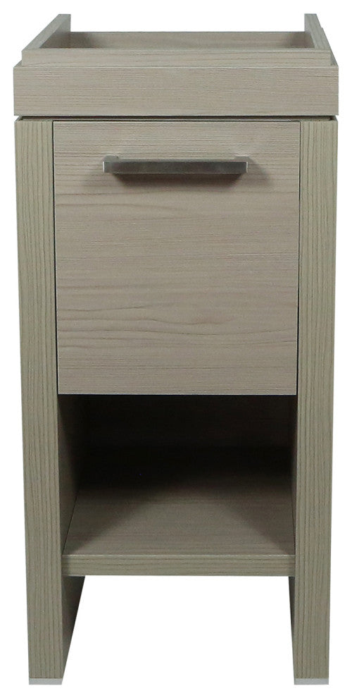 16" Single Sink Vanity With White Ceramic Top, Light Gray