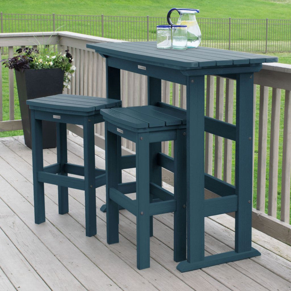 Lehigh 3 Piece Balcony Set, Nantucket Blue, Bar Height