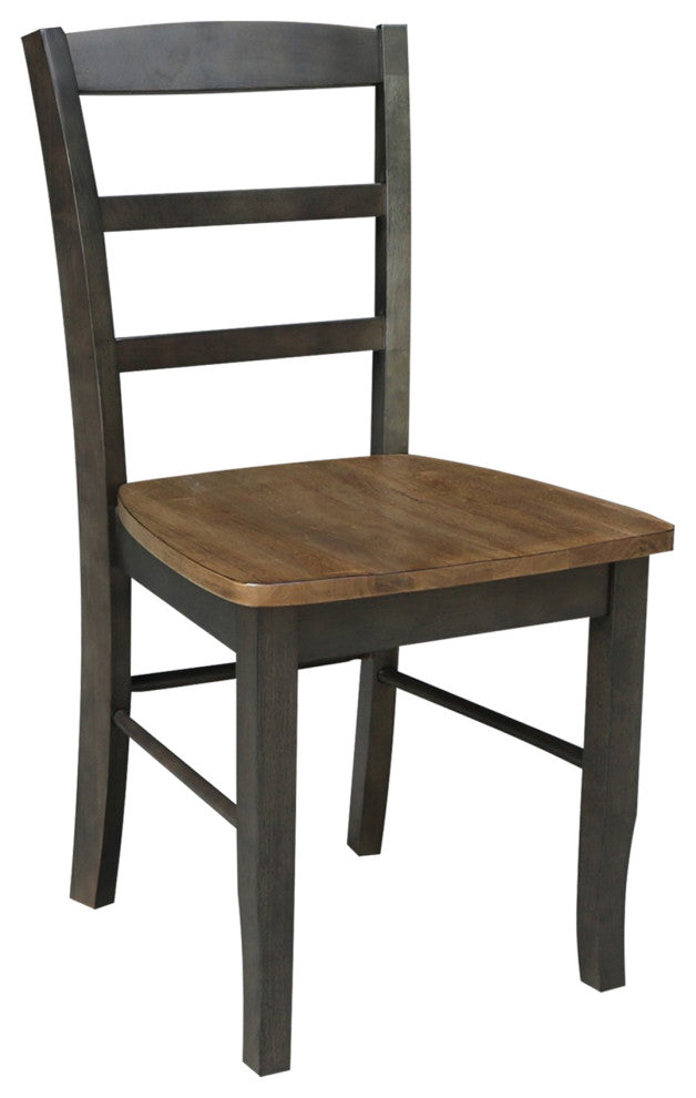 36" Round Extension Dining Table with Leaf and 4 Madrid Ladderback Chairs