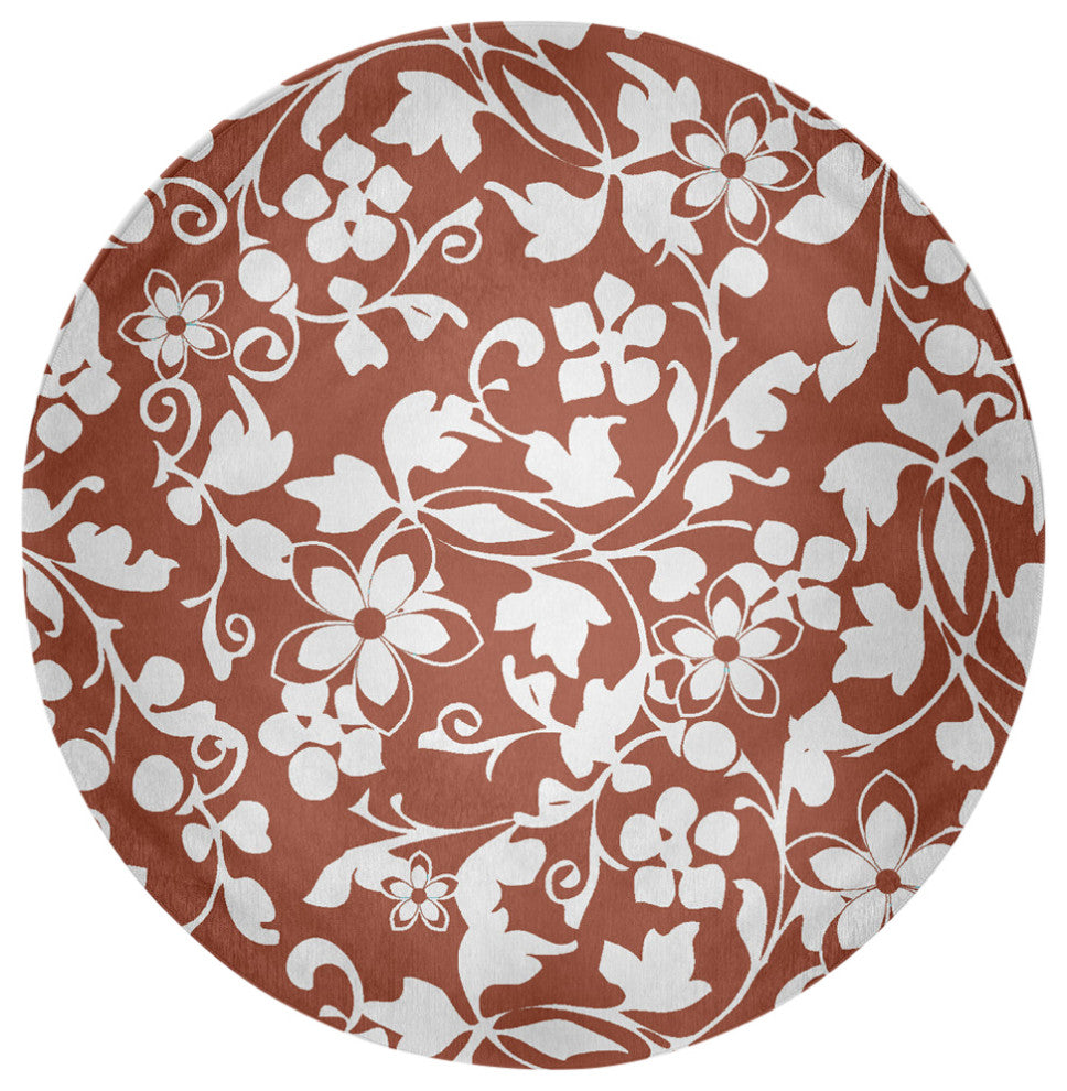 Evelyn Spring Chenille Rug, Rust, 5' Round