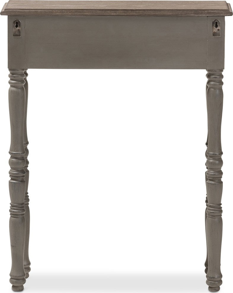 Noemie Country Cottage Farmhouse Brown 1-Drawer Console Table