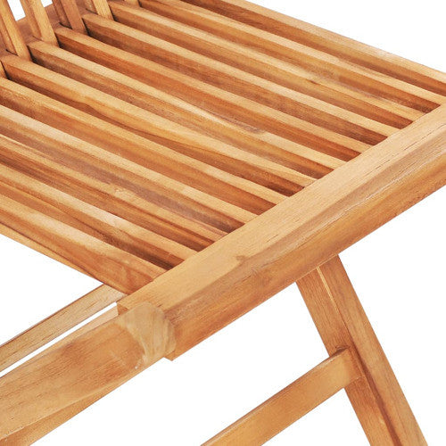 vidaXL Patio Bistro Set 3 Piece Patio Folding Table and Chairs Solid Teak Wood