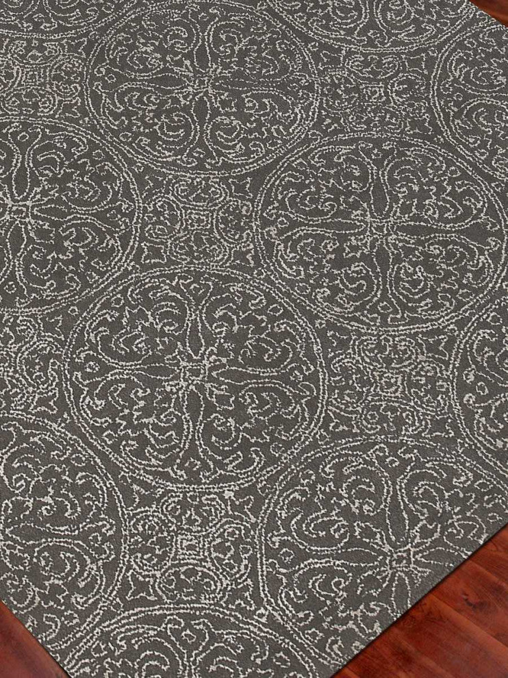 8" X11" X 0.5" Gray Wool Area Rug