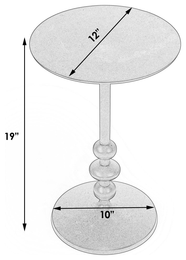 Zara Outdoor Distressed Round Iron Pedestal End Table
