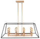 8-Light Kitchen Island Modern Rectangular Chandelier
