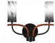 Monterey 2-Light Bath Bar, Matte Black & Painted Wood-look, Onyx Swirl Glass