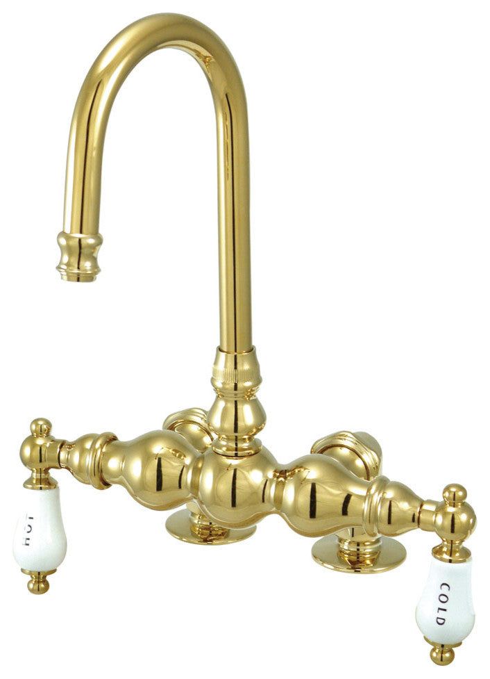 Kingston Brass Polished Brass Vintage Deck Mount Clawfoot Tub Filler CC95T2