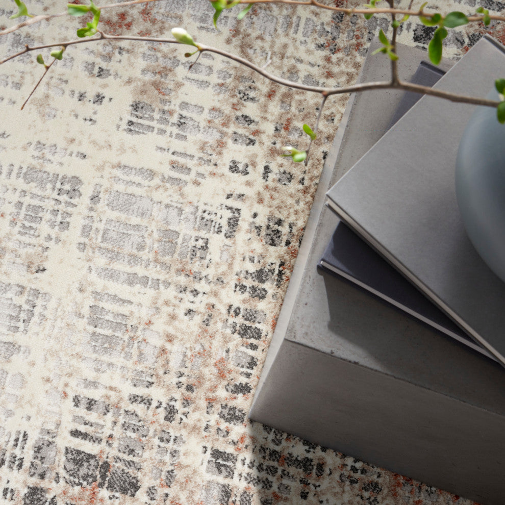 Calvin Klein CK022 Infinity 9' x 12' Rust Multicolor Modern Indoor Area Rug