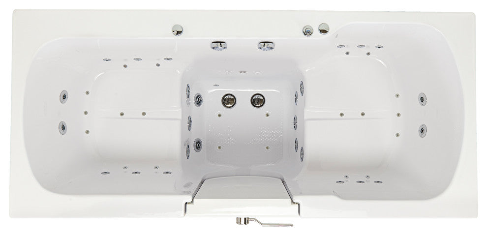 Ella Big4Two 36"x80" Hydro+Air Massage+Foot Massage Acrylic Two Seat Walk-In Tub