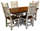 Barnwood Style Timber Peg Pedestal Dining Set, Thunder White and Michael's Cherry, 36" X 60"
