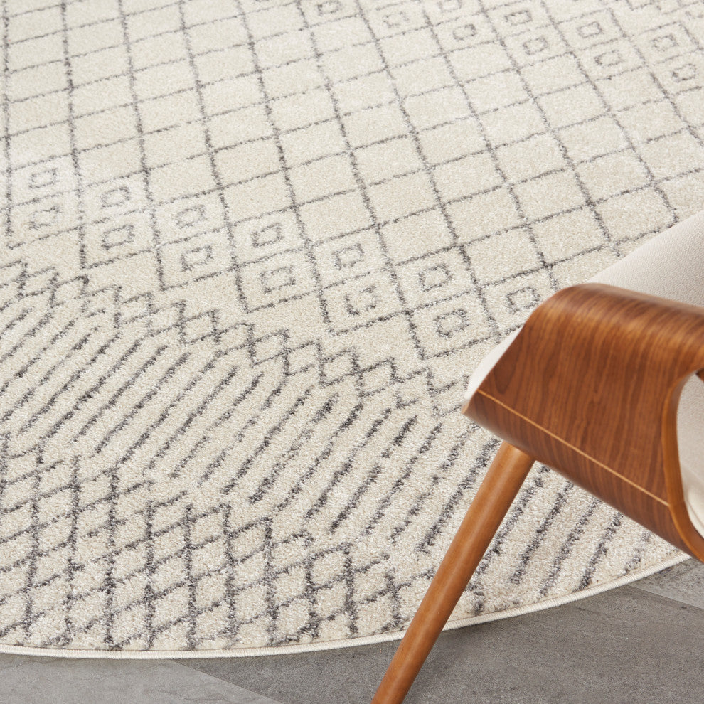 Nourison Passion 8' x Round Ivory/Grey Bohemian Indoor Area Rug
