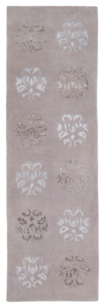 Surya Tamira TAM-1006 8' Round Rug, Medium Gray/Light Gray