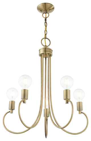 Livex Lighting Bari 5 Light Antique Brass Chandelier