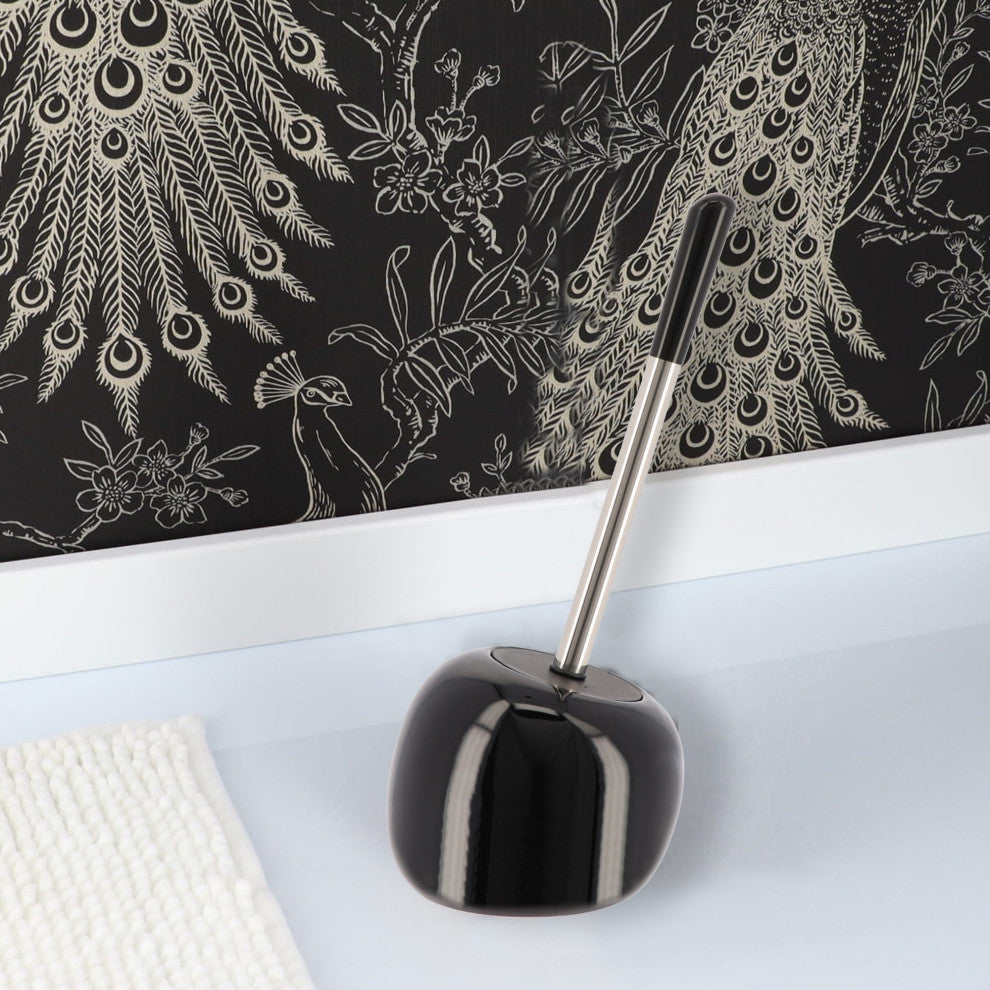 PISE Freestanding Toilet Brush and Holder Set , Black