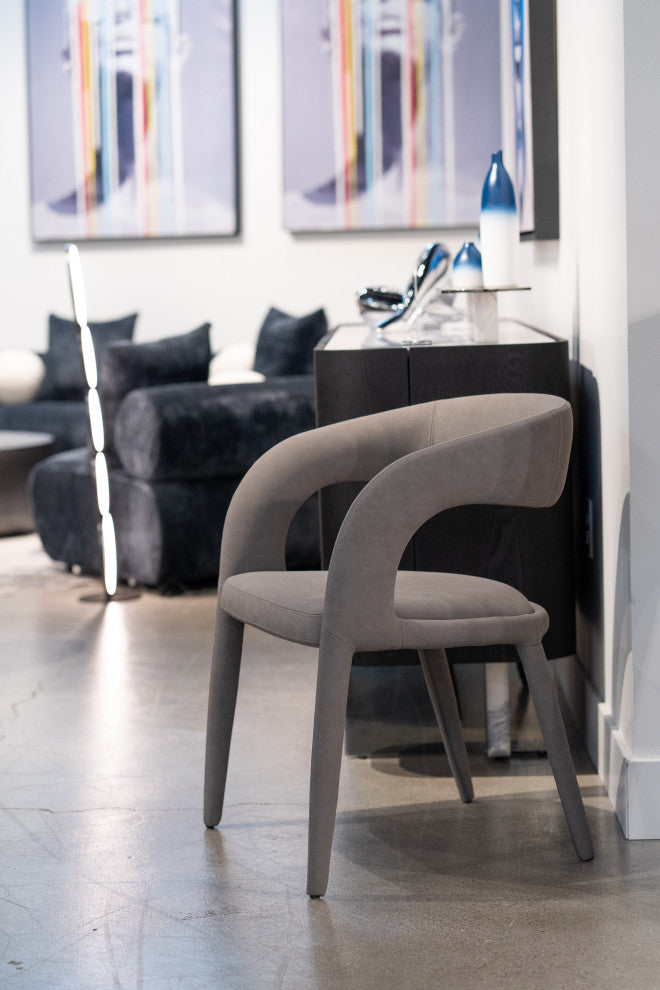 Modrest Faerron Modern Grey Leatherette Dining Chair