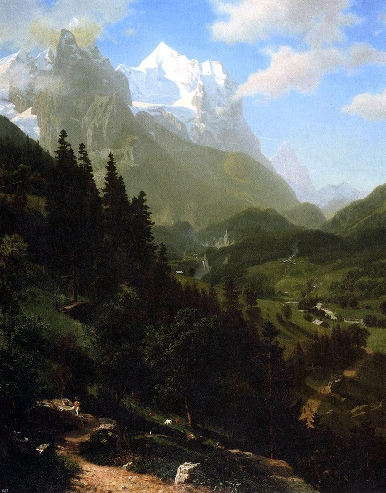 Albert Bierstadt The Wetterhorn, 21"x28" Wall Decal Print