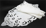 Delicate Lace Embroidered Cutwork Table Runner, White, 15"x54"