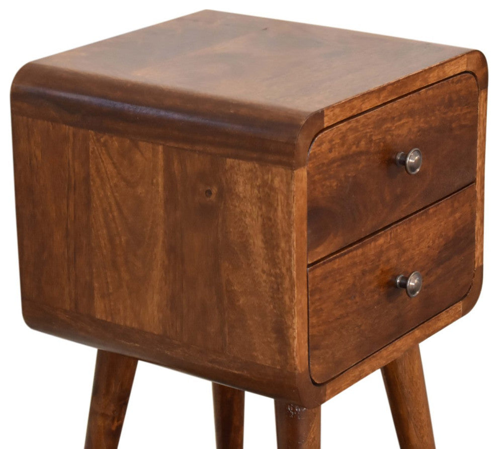 Mini Chestnut Curved Nightsand