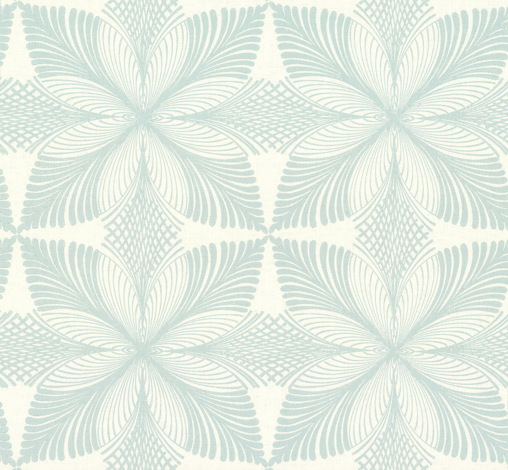 Cream & Blue Roulettes Wallpaper