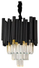 Munsingen | Modern Black Crystal Lighting for Kitchen Island, Cone Crystals, 2 Pcs