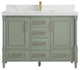 Aberdeen 48 Single Sink Bath Vanity in Evergreen 2" Calacatta Laza