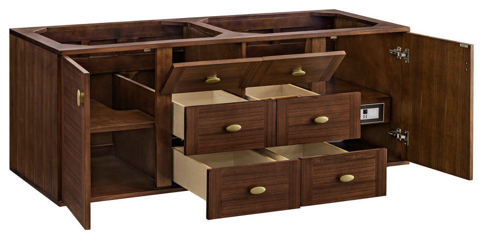 Amberly 30" Single Vanity, Mid-Century Walnut, 60", No Top