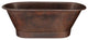 72" Hammered Copper Modern Style Bathtub & Drain Package