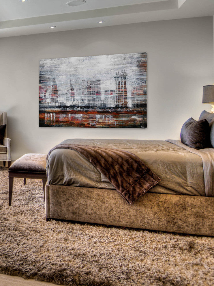 "Brooklyn Bridge View" Print on Canvas, 24"x16"