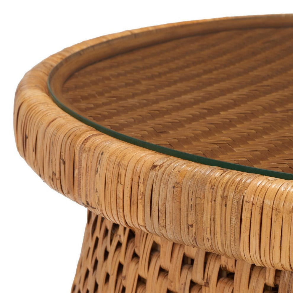 Safavieh Lianne Rattan Round Coffee Table Natural