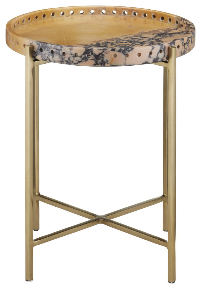 Freya Purple Breccia Accent Table