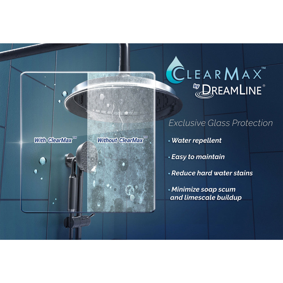 DreamLine Prism Lux 36x74 3/4 Neo-Angle Shower Enclosure, Chrome, White Base