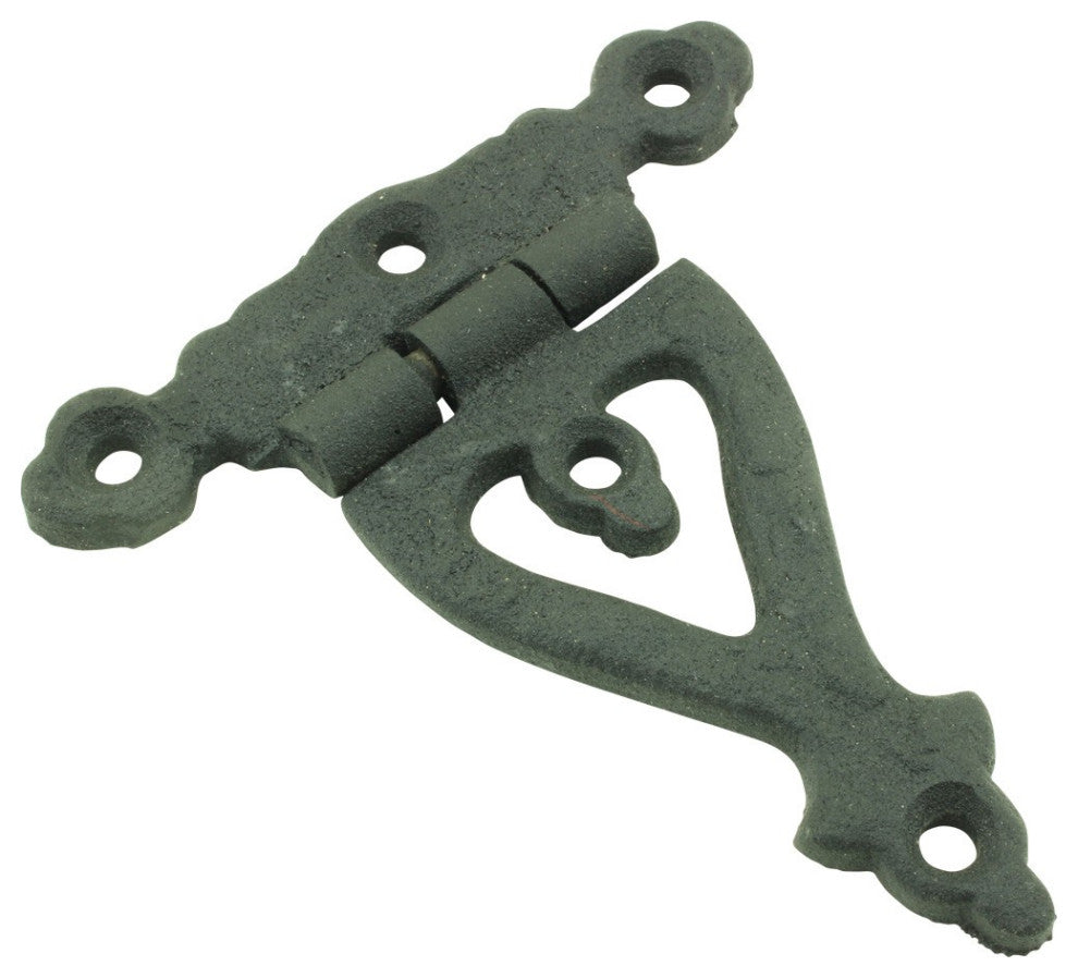 Black Wrought Iron Door Hinge 3 Inch Strap RSF Finish Barn Door Hinges