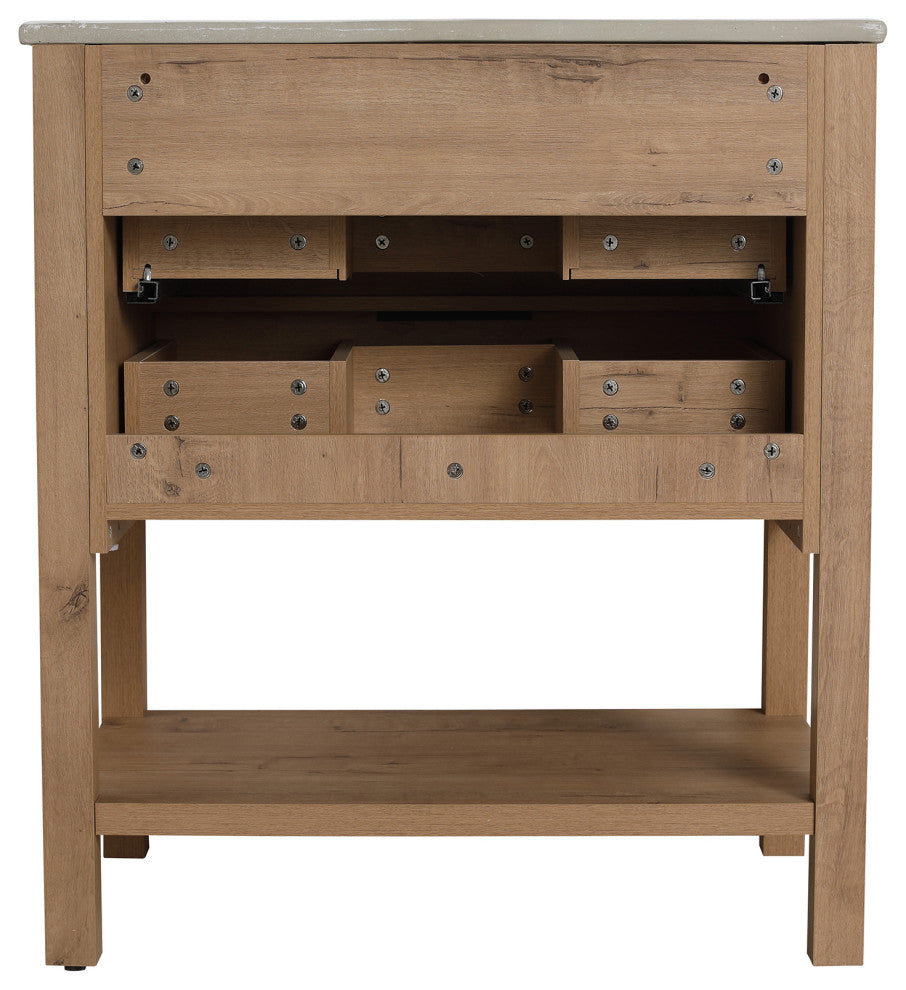 Plywood Freestanding Bath Vanity Set, Integrated Sink