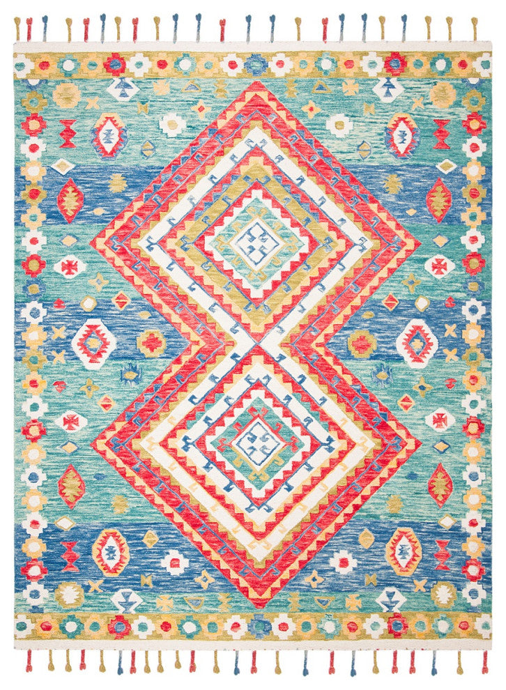 Safavieh Aspen Apn119Y  Rug, Green/Red, 7'0"x7'0" Round