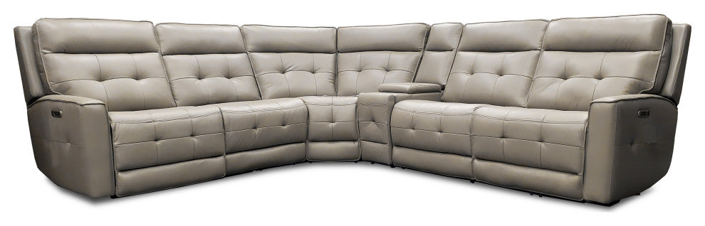 Canterbury Pewter 6 Piece Zero Gravity Modular Power Reclining Sectional, Pewter