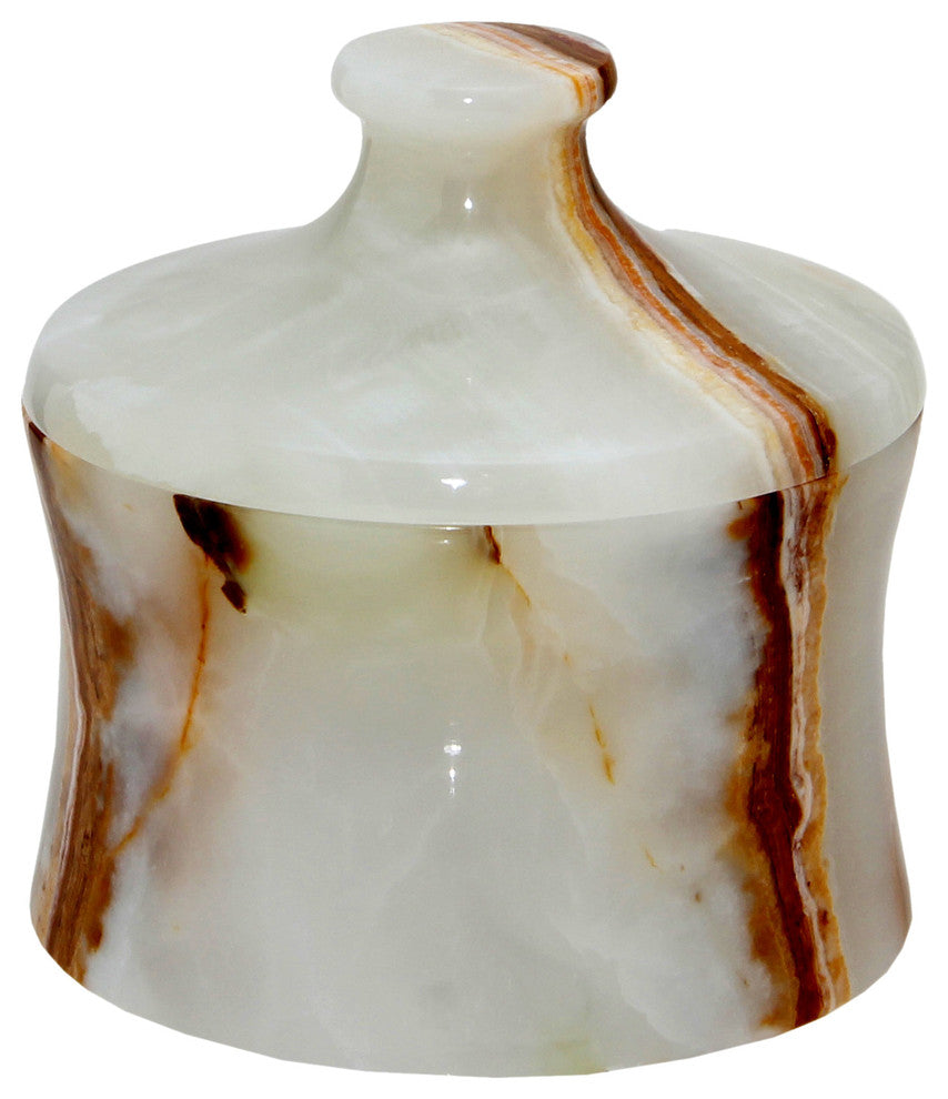 Vinca Collection Light Green Onyx 4" x 4" Cannister