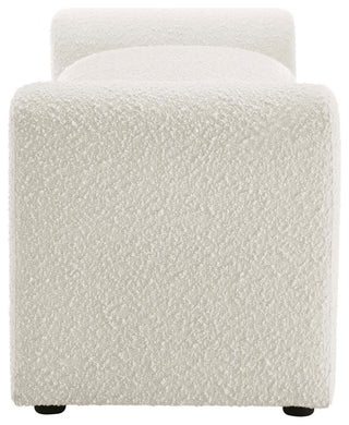 Waverly Boucle Fabric Bench, Ivory