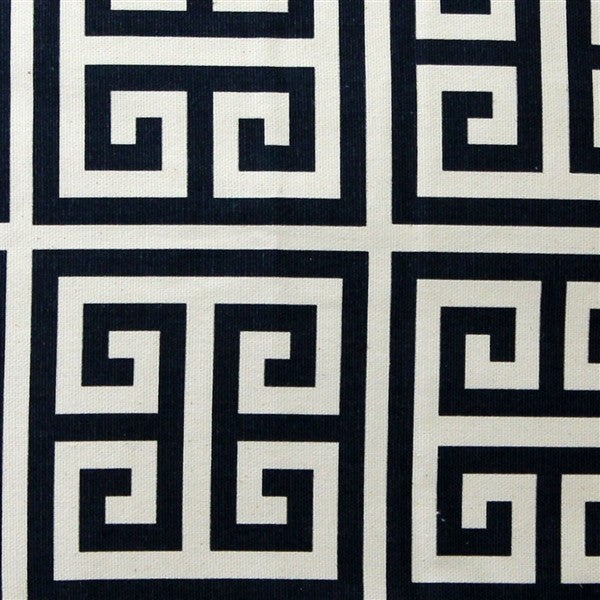 Navy Blue Greek Key Pattern Pillow, 16x16
