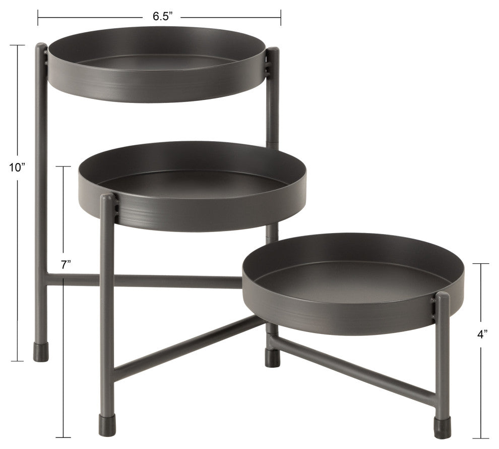 Finn Tiered Tabletop Planter, Gray 7.25x7.25x10