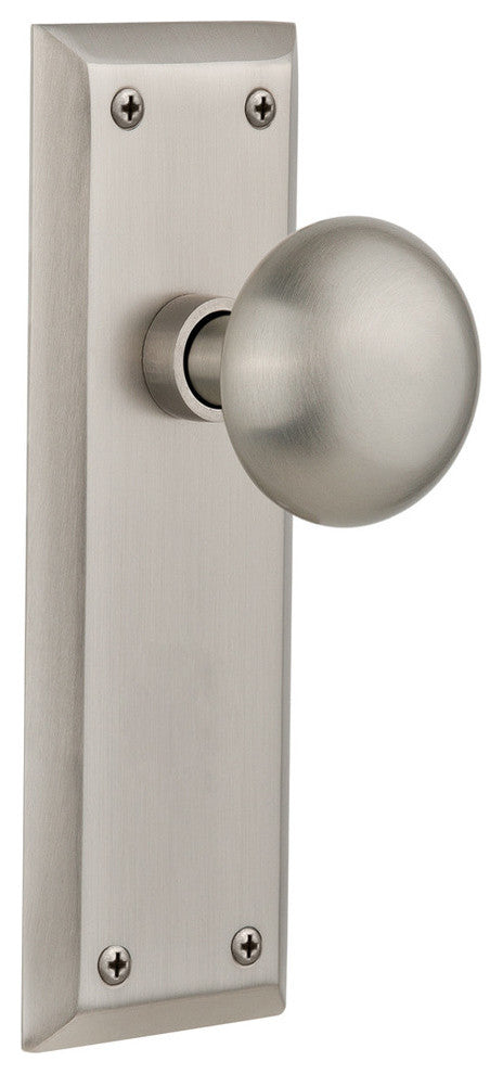 New York Plate Passage New York Knob, Oil-Rubbed Bronze, Satin Nickel, Backset S