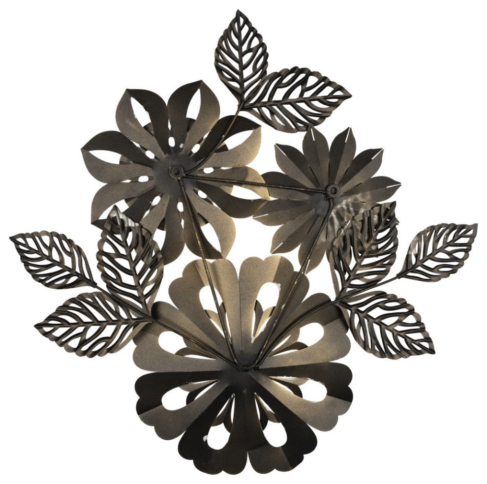 Golden Metallic Flower Wall Decor