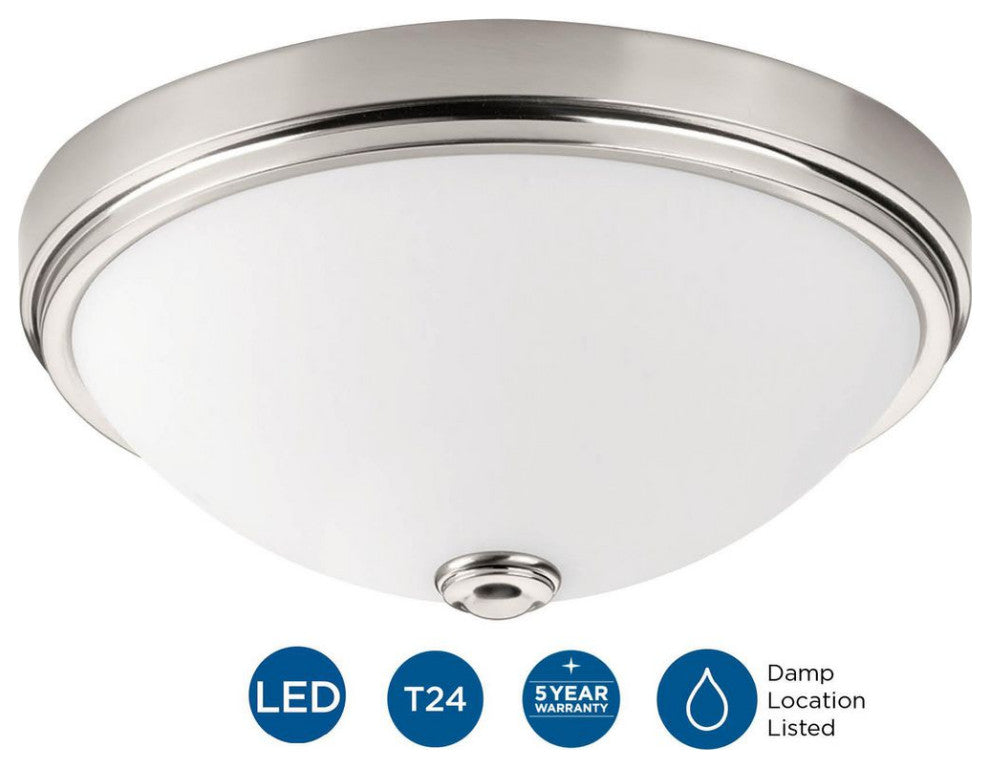 1-Light DC LED Flush Mount, Brushed Nickel