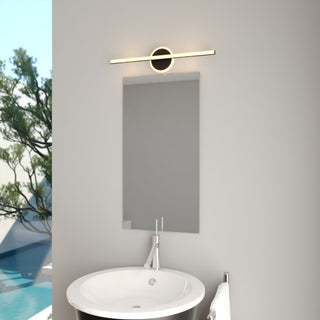 Whittier 23.75" LED Black Bathroom Vanity Wall Light With Night Light