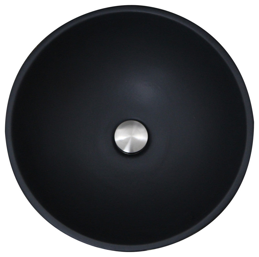 Nantucket Sinks RC7040GMS-MB Drake Hand-decorated Vanity Sink - Matte Black