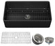 Black Fireclay 33 Inch Single Bowl Farmhouse Apron Front Kitchen Sink